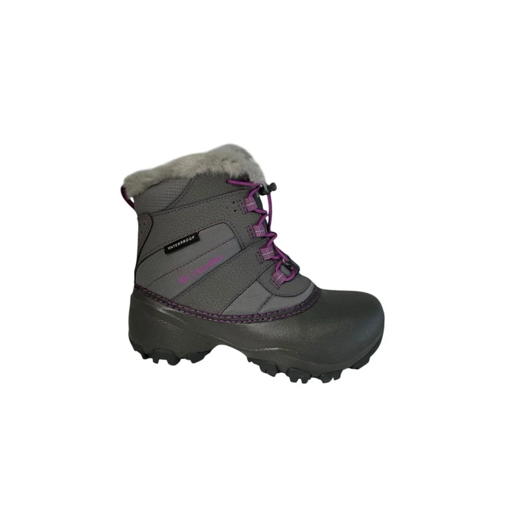 Columbia Youth Bugaboot Plus IV Omni-Heat Boot- Gray/Purple Girls Size 1Y NO BOX